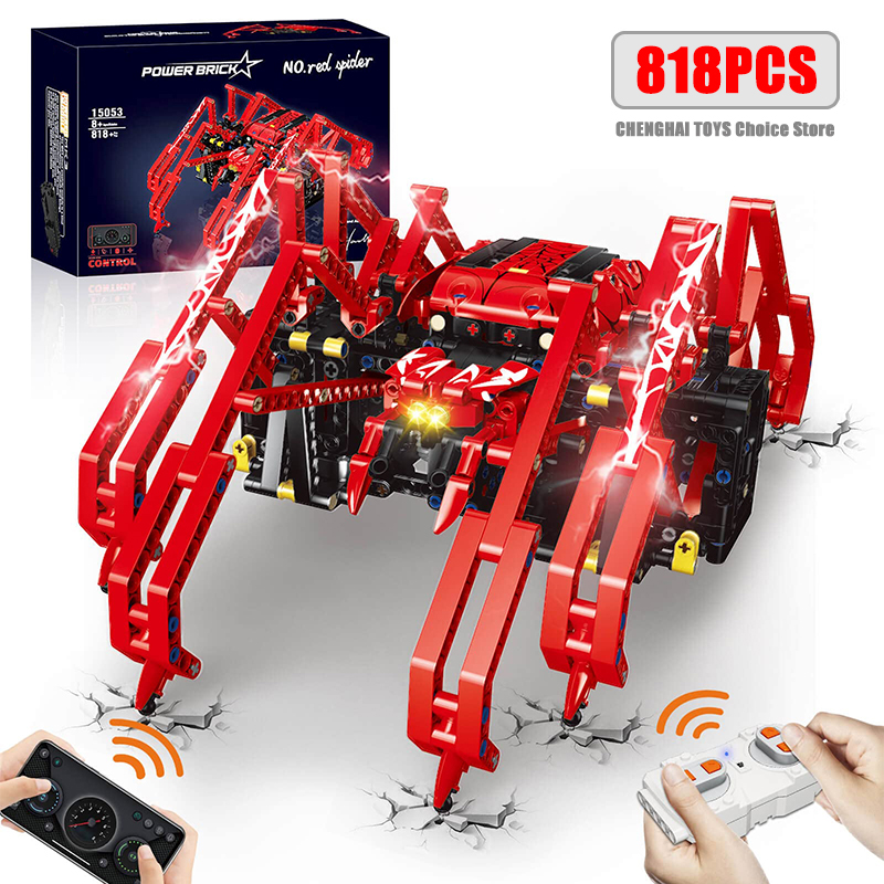 Science Project Robot - 818pcs 원격 제어 레드 스파이더 줄기